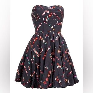 REBECCA‎ TAYLOR Floral Bustier Silk & Flare Mini Dress – size 0